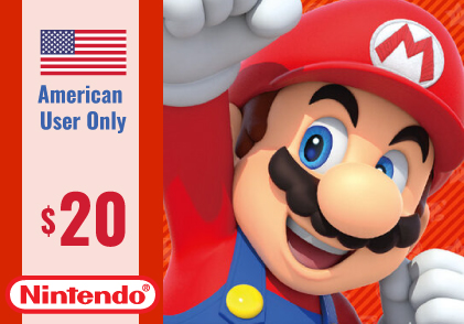 Nintendo American $20 Gift Card, 1 each, game gift card balance 